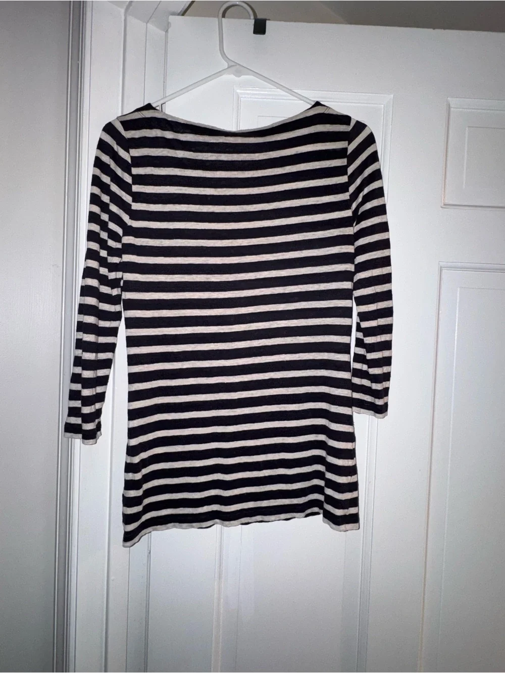 Tory Burch Navy and Cream Striped Top